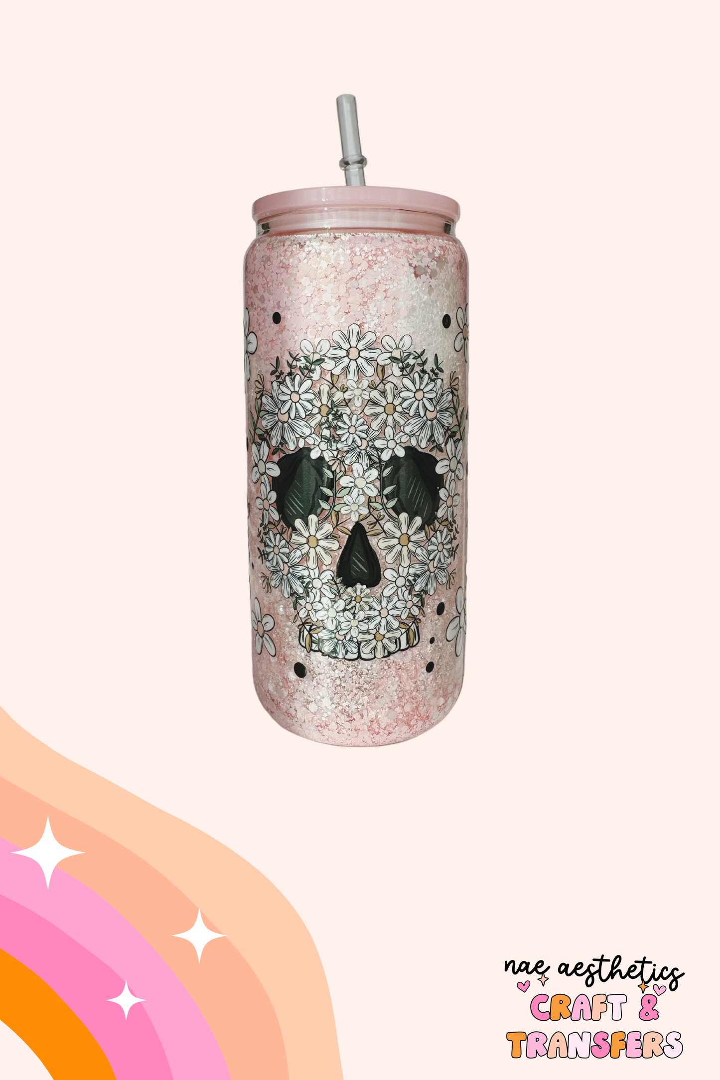 FLORAL SKULL - 16OZ GLASS SNOWGLOBE